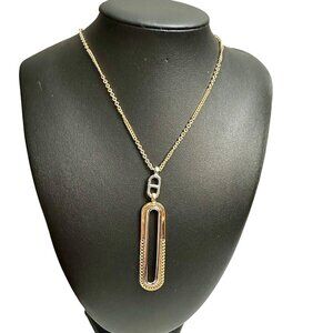 Vince Camuto Necklace Jewelry Statement 32" Adjustable Gold Silver Tone Pendant